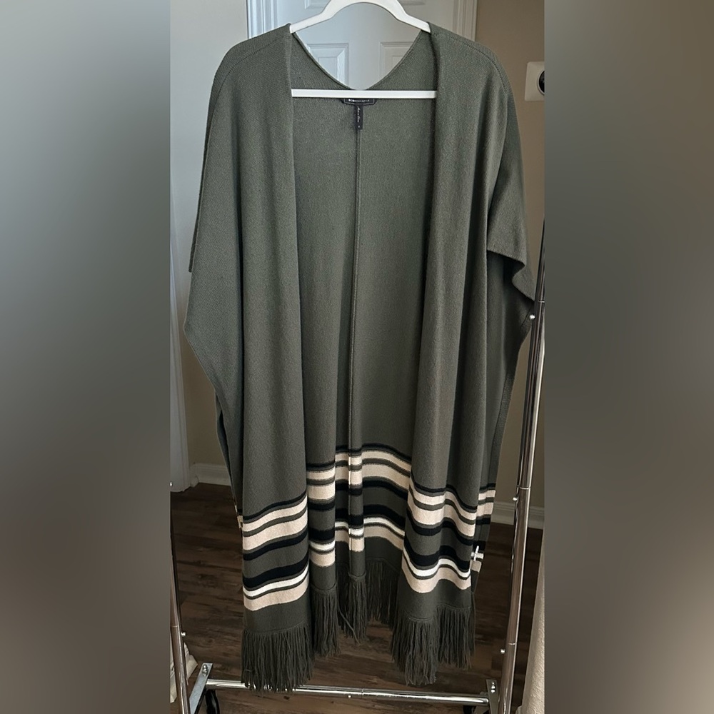 BCBGMaxAzria Wool Blend Fringe Poncho